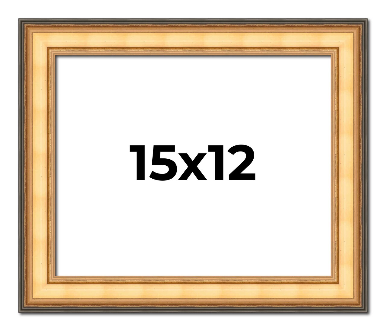 12x15 Traditional Picture Frame with UV-Resistant Acrylic & Acid Free Backing, Available in 3 Finishes - Black, Brown, Gold